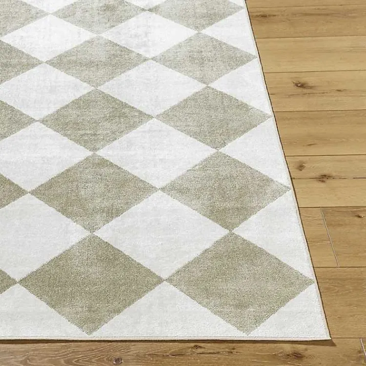 Area Rugs-Kirklands Home Warm Gray Checkered Area Rug, 6x9