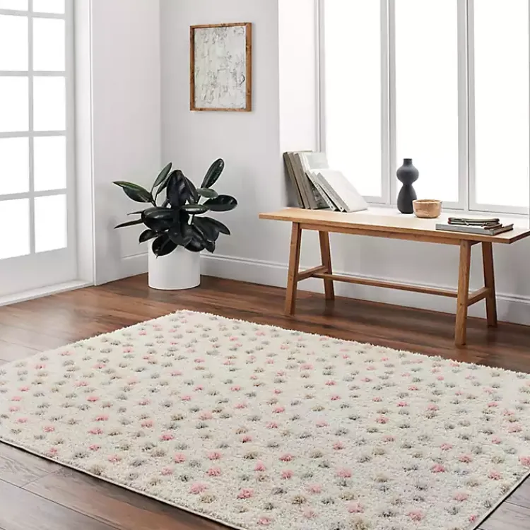 Area Rugs-Kirklands Home Plush Multicolor Dotted Area Rug, 6x9