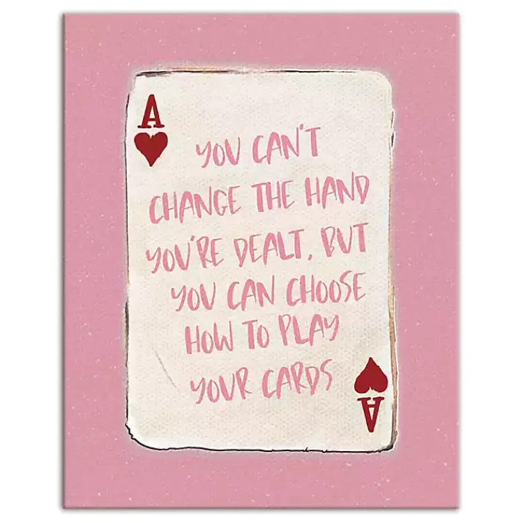 Wall Quotes & Signs-Kirklands Home Playing Card Canvas Art Print Pink