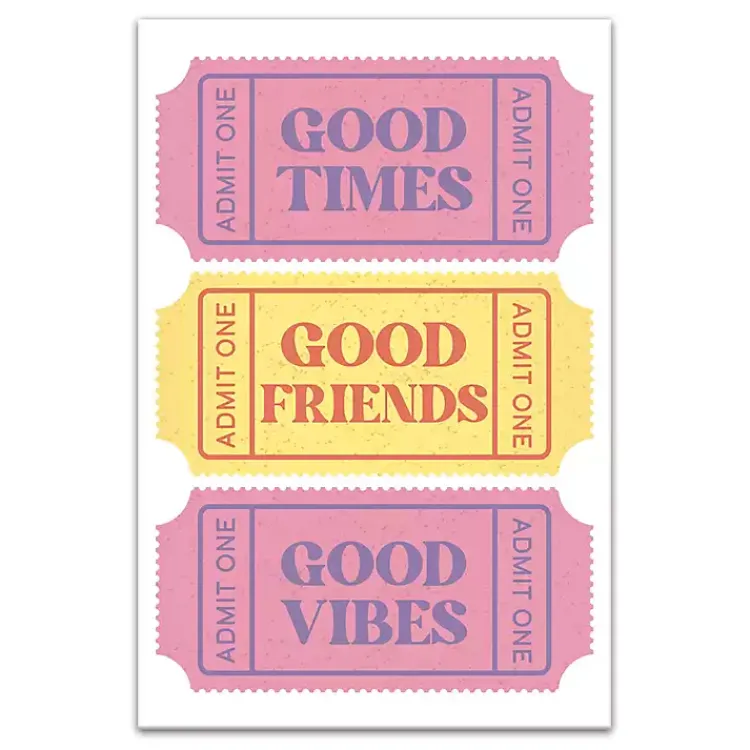 Wall Quotes & Signs-Kirklands Home Good Vibes Ticket Stub Canvas Art Print