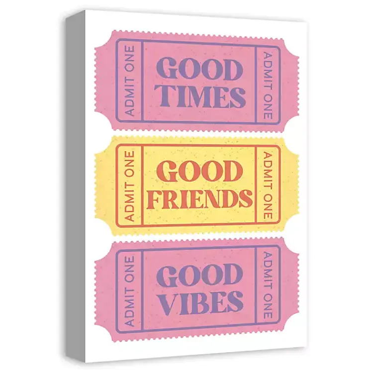 Wall Quotes & Signs-Kirklands Home Good Vibes Ticket Stub Canvas Art Print