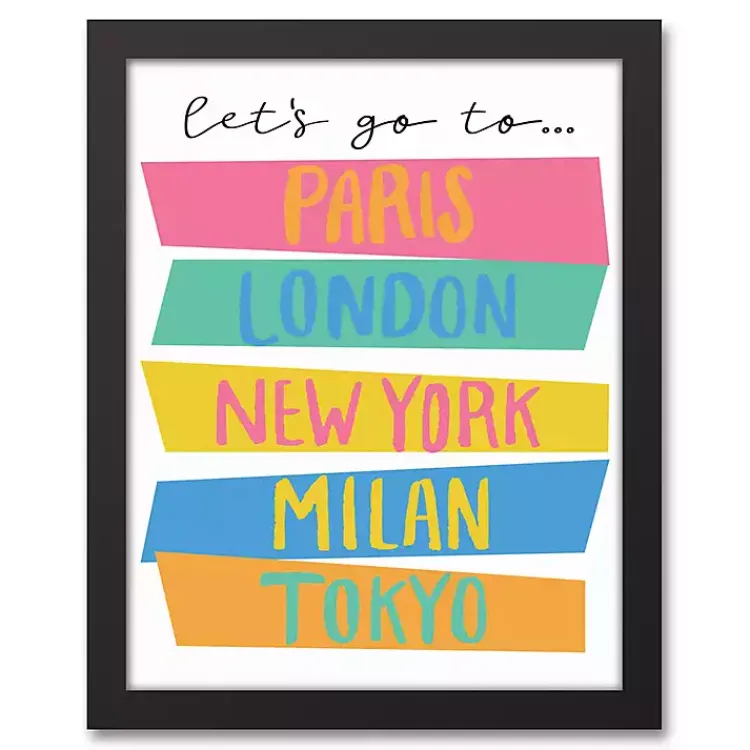 Wall Quotes & Signs-Kirklands Home Let's Go Travel Framed Canvas Art Print