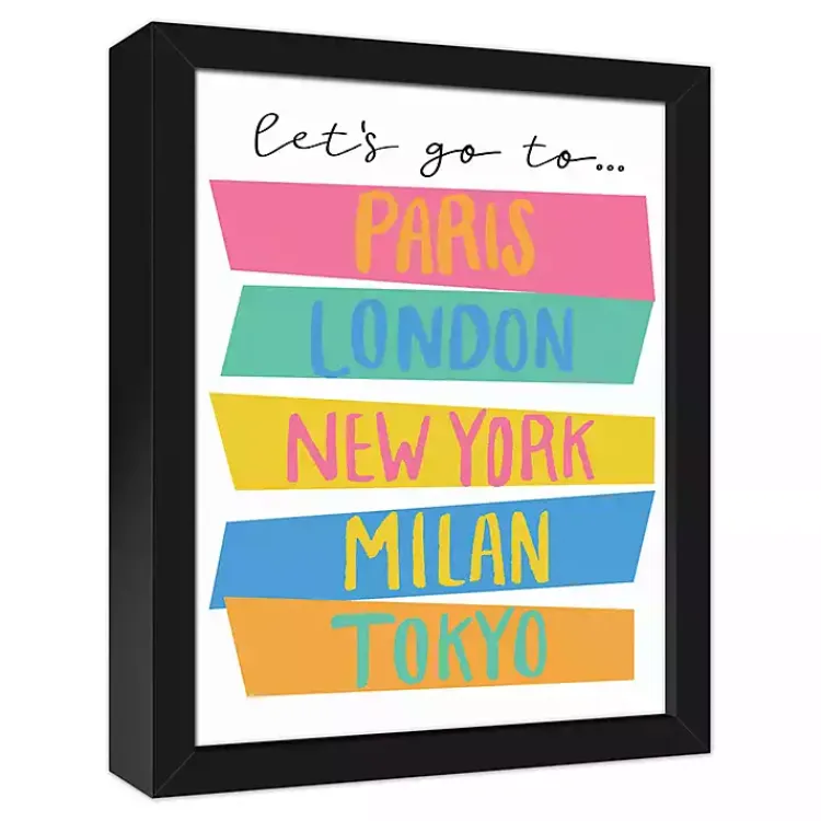 Wall Quotes & Signs-Kirklands Home Let's Go Travel Framed Canvas Art Print