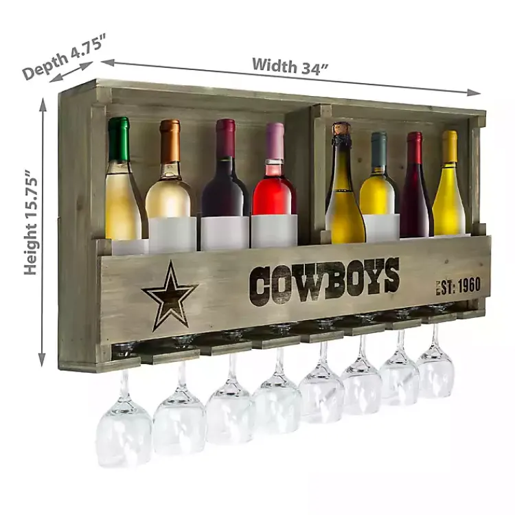 Shelves-Kirklands Home Dallas Cowboys Reclaimed Wood Bar Shelf Gray