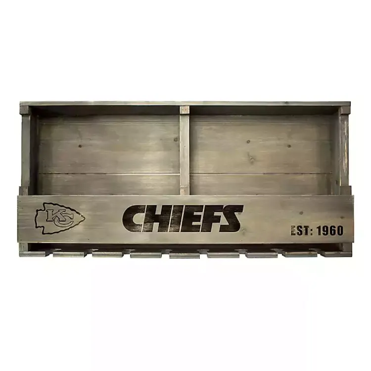 Shelves-Kirklands Home Kansas City Chiefs Reclaimed Wood Bar Shelf Gray