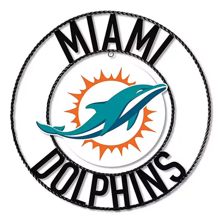 Wall Plaques-Kirklands Home NFL Miami Dolphins Wrought Iron Wall Plaque