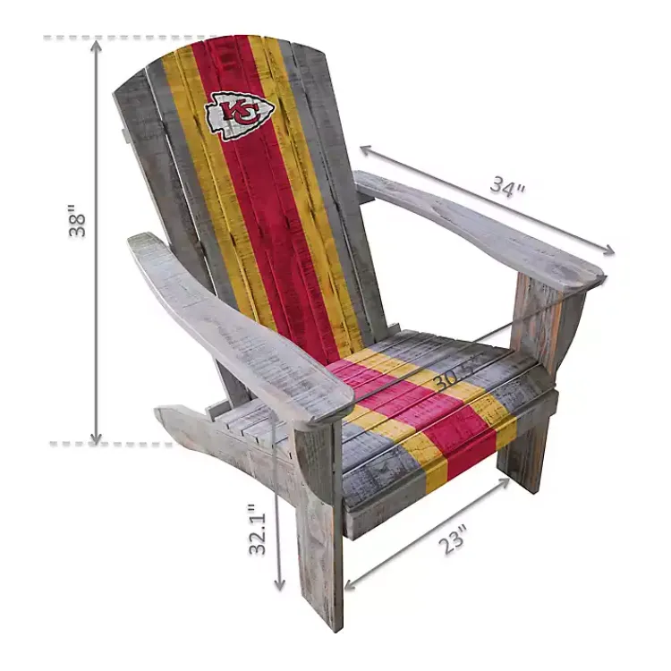 Outdoor Seating-Kirklands Home Kansas City Chiefs Adirondack Outdoor Chair Brown