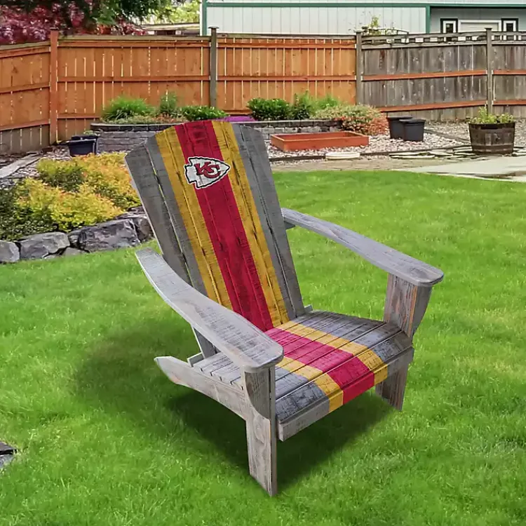 Outdoor Seating-Kirklands Home Kansas City Chiefs Adirondack Outdoor Chair Brown