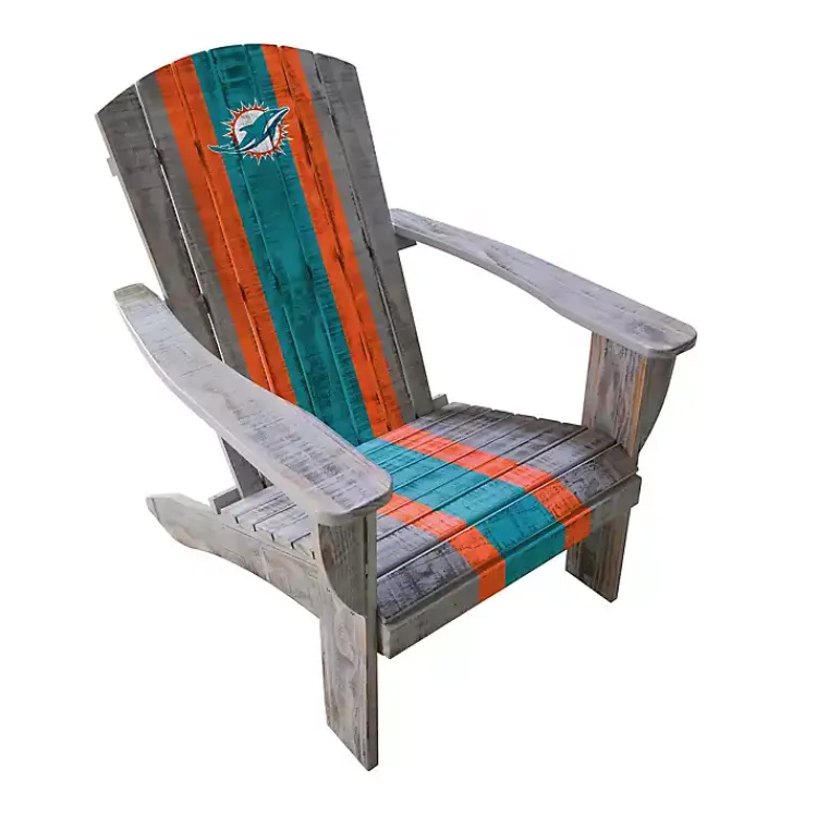 Outdoor Seating-Kirklands Home Miami Dolphins Adirondack Outdoor Chair Brown
