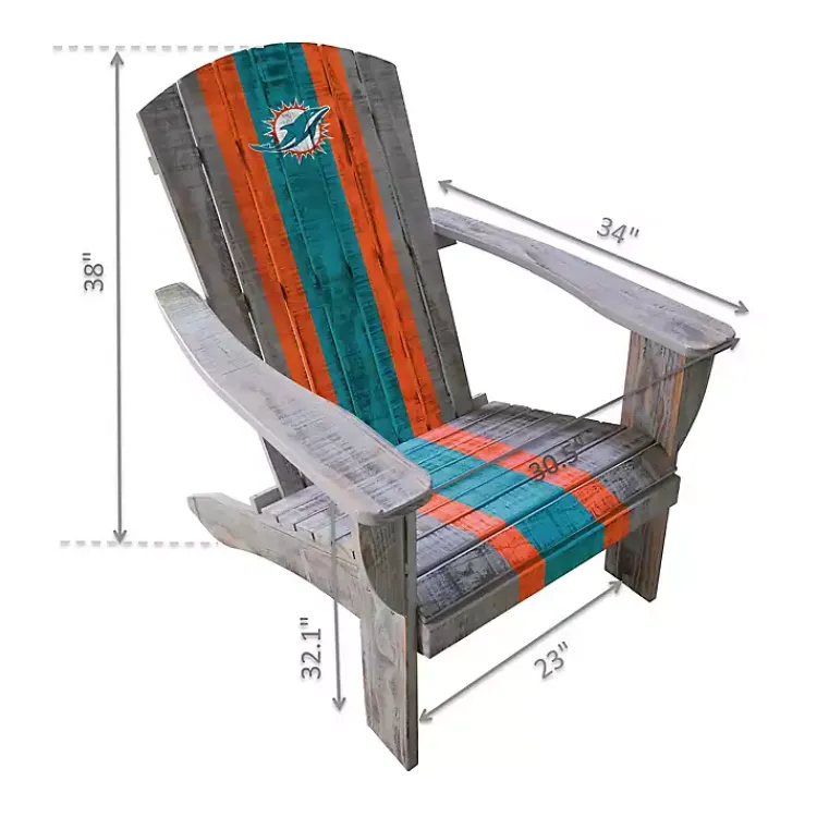 Outdoor Seating-Kirklands Home Miami Dolphins Adirondack Outdoor Chair Brown