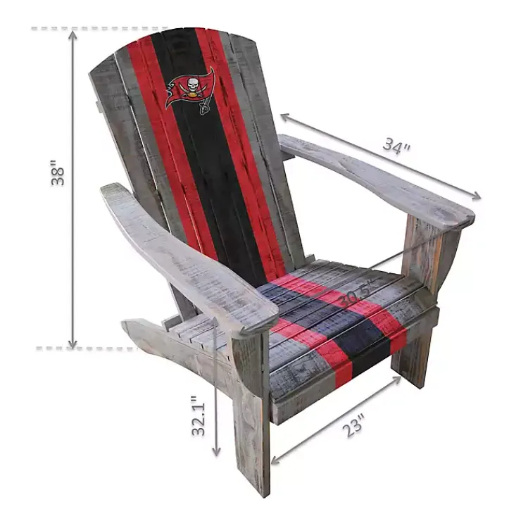 Outdoor Seating-Kirklands Home Tampa Bay Buccaneers Adirondack Outdoor Chair Brown