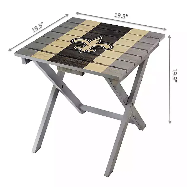 Outdoor Tables-Kirklands Home New Orleans Saints Folding Outdoor Table Brown