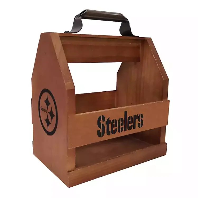 Outdoor Dining-Kirklands Home Pittsburgh Steelers Wooden Condiment Caddy