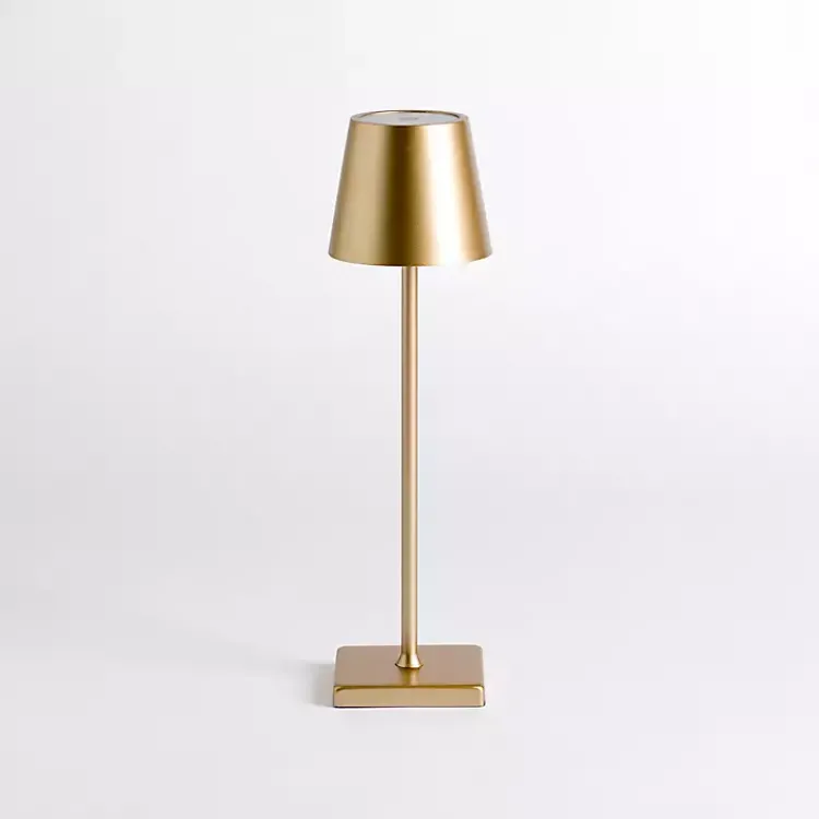 Table Lamps-Kirklands Home Metal LED Cordless Touch Lamp Gold
