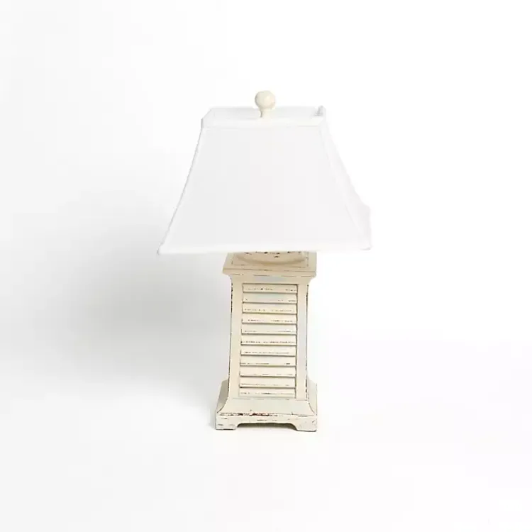 Table Lamps-Kirklands Home Ivory Coastal Shutter Table Lamp White