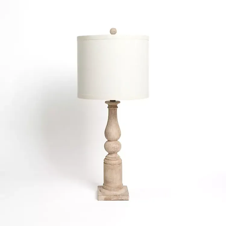 Table Lamps-Kirklands Home Natural Spindle Charlotte Table Lamp Tan