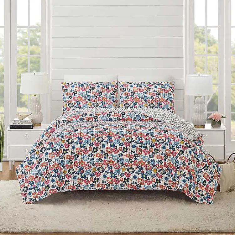 Quilts-Kirklands Home Bright Blossom 3-pc. Full/Queen Quilt Set Multi