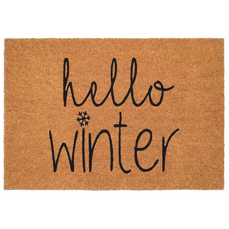 Doormats-Kirklands Home Hello Winter Coir Doormat