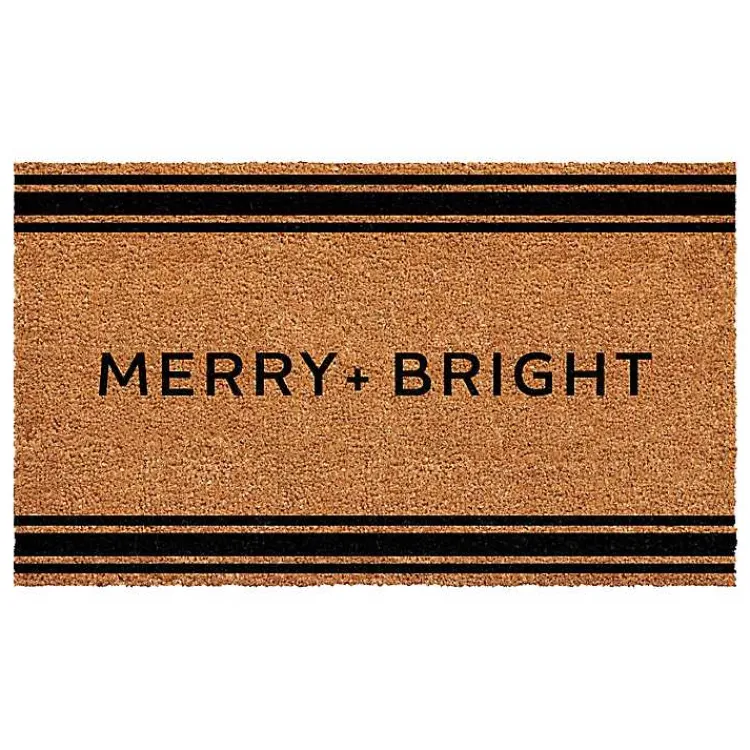 Doormats-Kirklands Home Striped Merry + Bright Coir Doormat