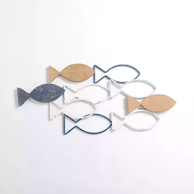 Wall Plaques-Kirklands Home School of Fish Wood and Metal Wall Plaque