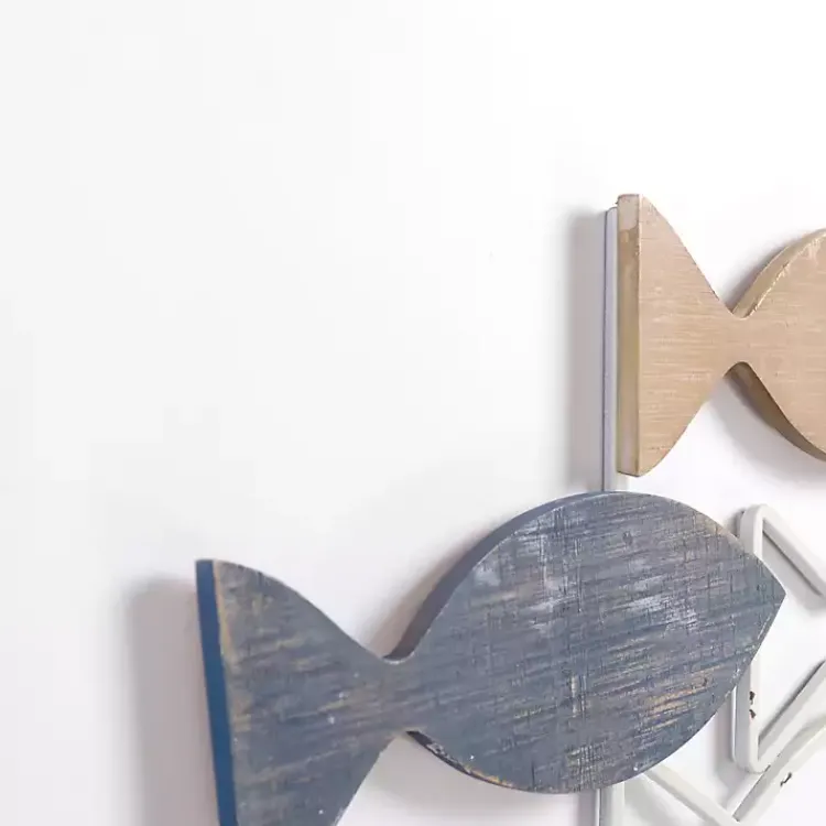 Wall Plaques-Kirklands Home School of Fish Wood and Metal Wall Plaque