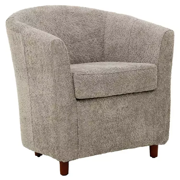 Accent Chairs-Kirklands Home Pewter Boucle Parker Club Chair Gray