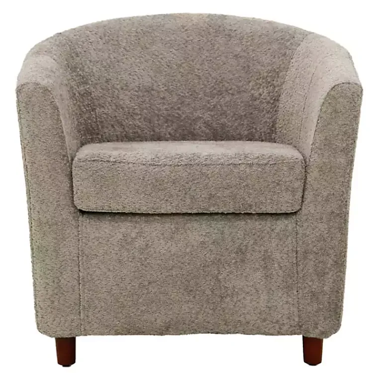 Accent Chairs-Kirklands Home Pewter Boucle Parker Club Chair Gray