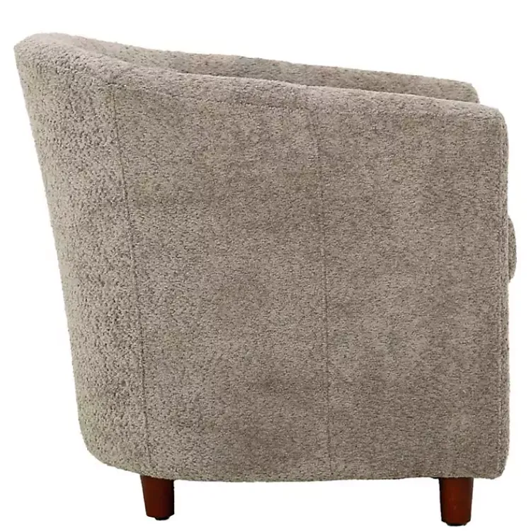 Accent Chairs-Kirklands Home Pewter Boucle Parker Club Chair Gray
