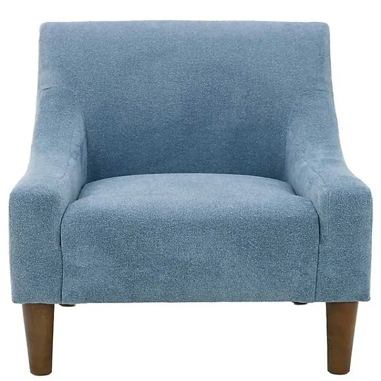Accent Chairs-Kirklands Home Sky Upholstered Shea Accent Chair Blue