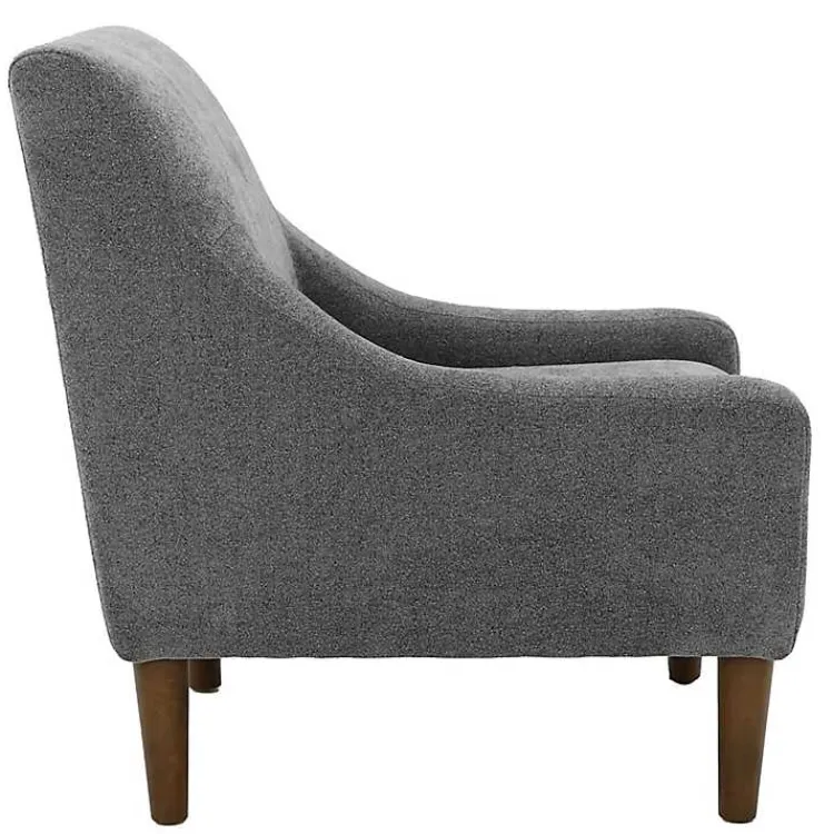 Accent Chairs-Kirklands Home Slate Upholstered Shea Accent Chair Gray