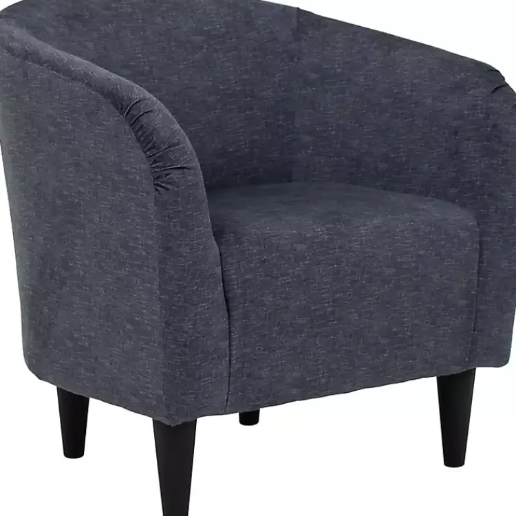 Accent Chairs-Kirklands Home Anthracite Aston Barrel Accent Chair Blue