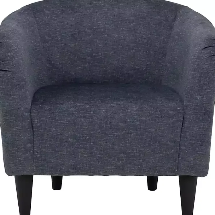 Accent Chairs-Kirklands Home Anthracite Aston Barrel Accent Chair Blue
