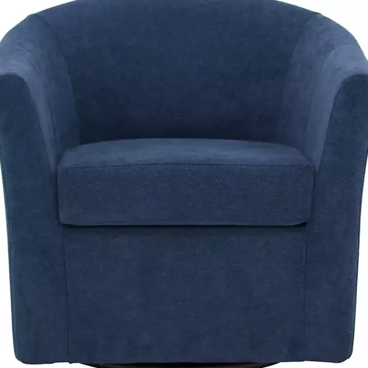 Accent Chairs-Kirklands Home Indigo Chloe Swivel Accent Chair Blue