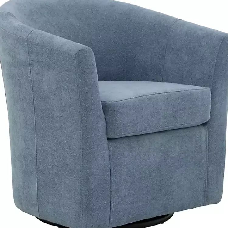 Accent Chairs-Kirklands Home Sky Chloe Swivel Accent Chair Blue