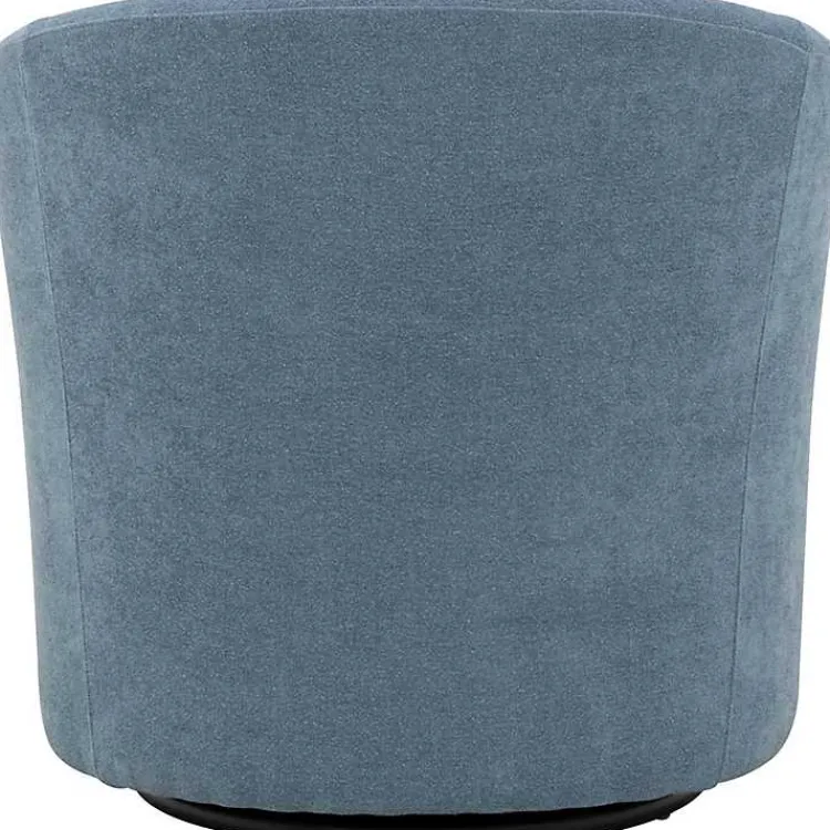 Accent Chairs-Kirklands Home Sky Chloe Swivel Accent Chair Blue