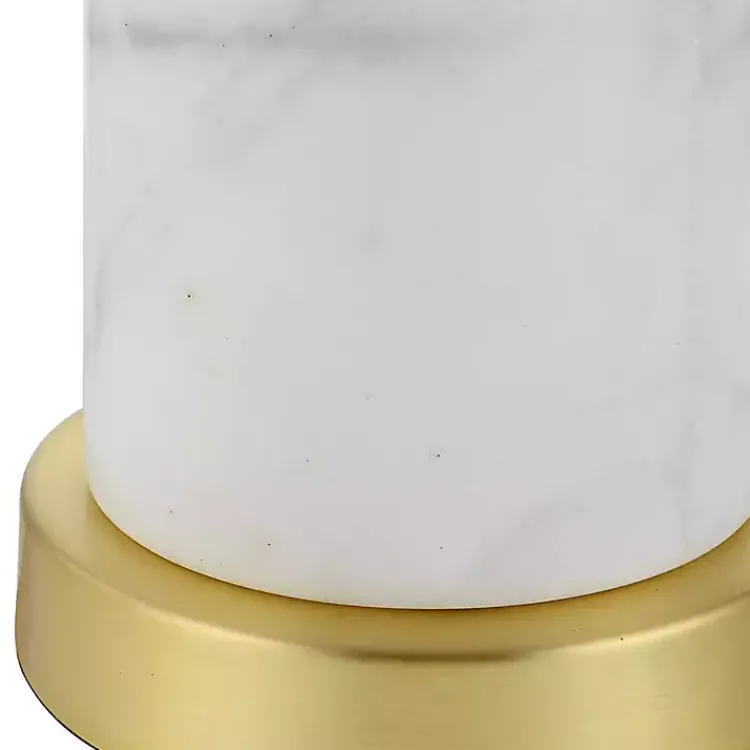 Buffet Lamps-Kirklands Home Marble and Gold Turret Buffet Lamp White