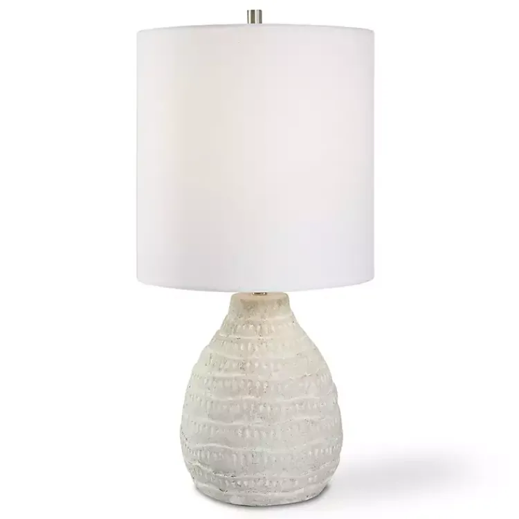 Table Lamps-Kirklands Home washed Textured Ellie Table Lamp White