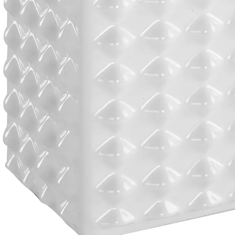 Table Lamps-Kirklands Home Ceramic Diamond Textured Table Lamp White