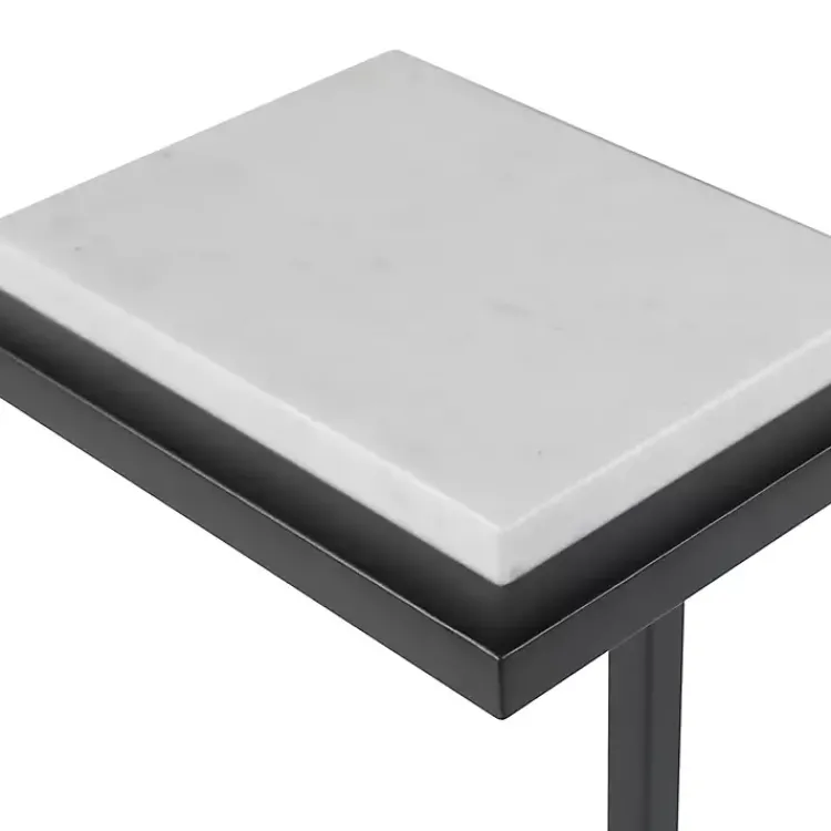 Accent & End Tables-Kirklands Home Elevated Marble Accent Table Black