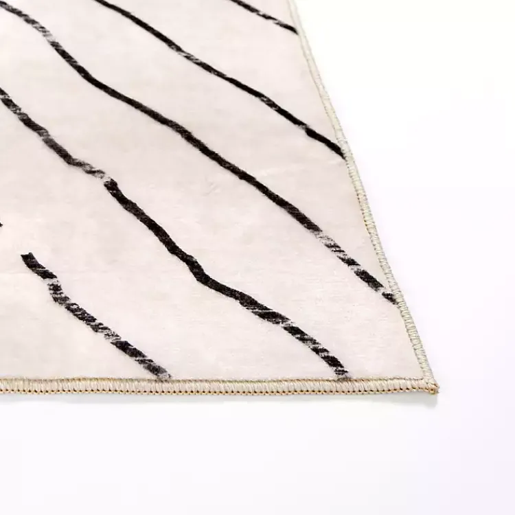 Area Rugs-Kirklands Home Julia Black and White Washable Area Rug, 5x8