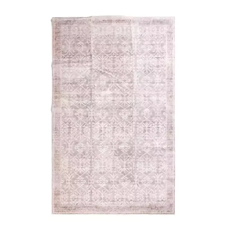 Area Rugs-Kirklands Home Shiva Red Botanical Washable Area Rug, 5x8