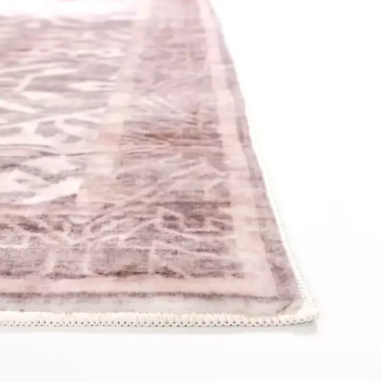 Area Rugs-Kirklands Home Shiva Red Botanical Washable Area Rug, 5x8