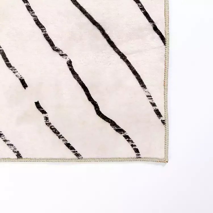 Area Rugs-Kirklands Home Julia Black and White Washable Area Rug, 8x10