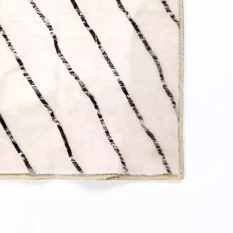 Area Rugs-Kirklands Home Julia Black and White Washable Runner, 2x7