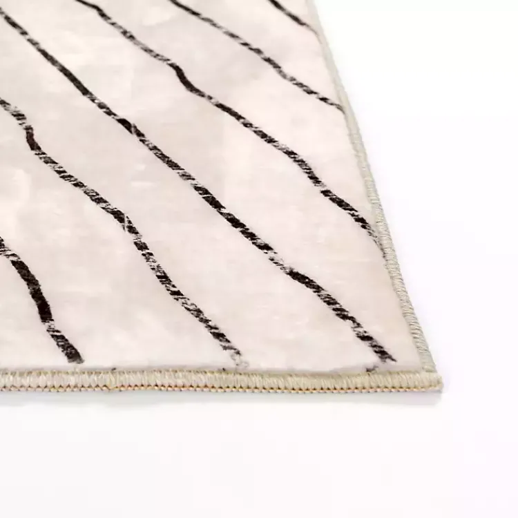 Area Rugs-Kirklands Home Julia Black and White Washable Runner, 2x7