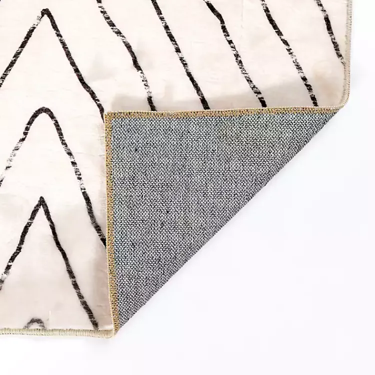 Area Rugs-Kirklands Home Julia Black and White Washable Runner, 2x7