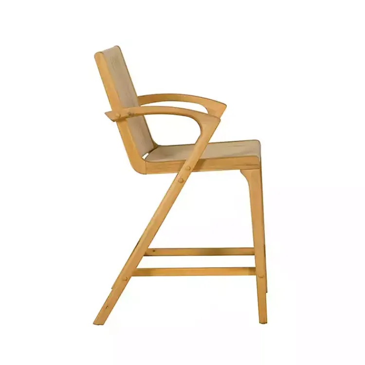 Bar Stools & Counter Height Stools-Kirklands Home Rope and Honey Wood Counter Stool Tan