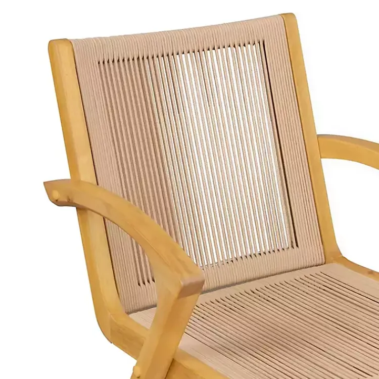 Bar Stools & Counter Height Stools-Kirklands Home Rope and Honey Wood Counter Stool Tan