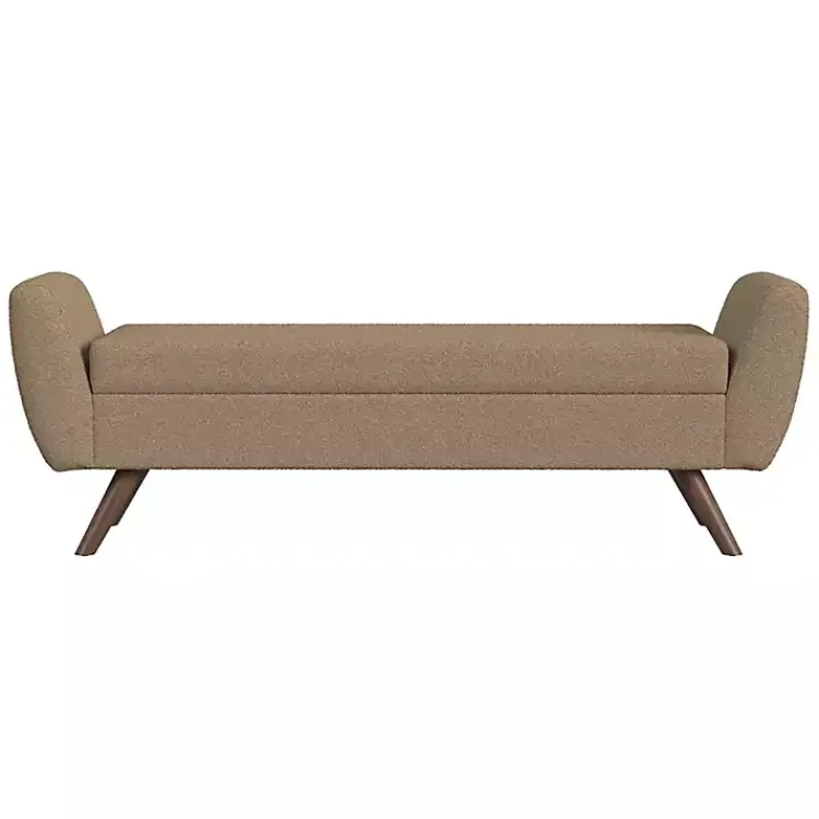 Benches & Ottomans-Kirklands Home Boucle Modern Storage Bench Brown