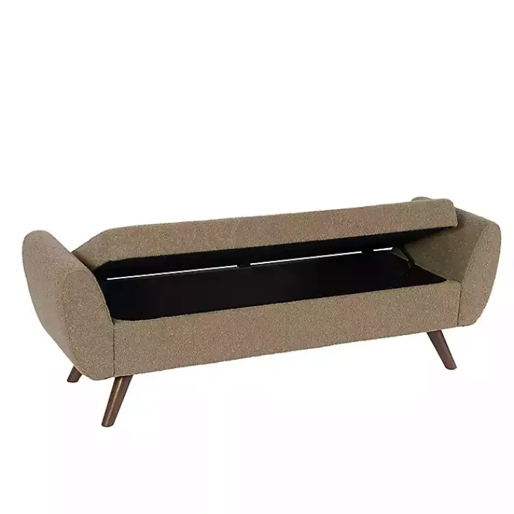 Benches & Ottomans-Kirklands Home Boucle Modern Storage Bench Brown